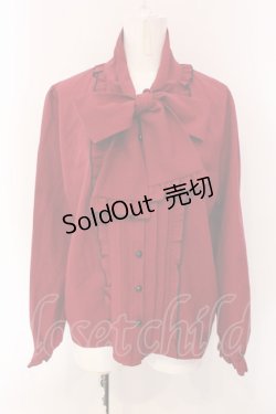 画像1: DearMyLoveWhip / 大きなボウタイフリルブラウス 4L ボルドー O-25-03-31-051-LO-BL-IG-OS