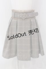 Secret Honey / ハートバックルチュールフリルスカート  ベージュ×ブラウン O-25-03-31-054-CA-SK-IG-OS