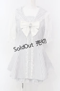 画像1: NOEMIE / キラキラビジューセーラーセットアップ M サックス O-25-03-31-1001-LO-OP-IG-OS