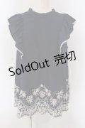 axes femme / 裾刺繍ノースリブラウス M ネイビー O-25-03-31-1029-AX-BL-IG-OS