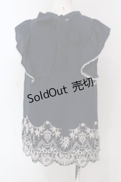 画像2: axes femme / 裾刺繍ノースリブラウス M ネイビー O-25-03-31-1029-AX-BL-IG-OS