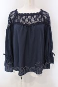 axes femme / ファンタジータイムブラウス M ネイビー O-25-03-31-1031-AX-BL-IG-OS