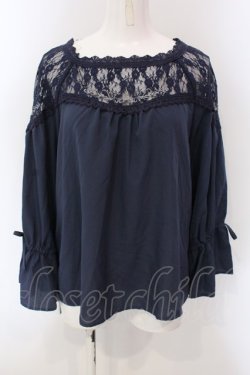 画像1: axes femme / ファンタジータイムブラウス M ネイビー O-25-03-31-1031-AX-BL-IG-OS