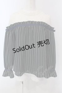 axes femme / レース切替レジメカットプルオーバー M グリーン×オフシロ O-25-03-31-1032-AX-TO-IG-OS