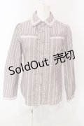 axes femme / ストライプ柄ブラウス M モカ O-25-03-31-1035-AX-BL-IG-OS