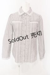 axes femme / ストライプ柄ブラウス M モカ O-25-03-31-1035-AX-BL-IG-OS