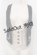 axes femme POETIQUE / ハートチョコ刺繍重ね着風ベスト M ネイビー×アイボリー O-25-03-31-1037-AX-TO-IG-OS