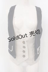 axes femme POETIQUE / ハートチョコ刺繍重ね着風ベスト M ネイビー×アイボリー O-25-03-31-1037-AX-TO-IG-OS