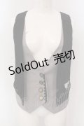 axes femme POETIQUE / ハートチョコ刺繍重ね着風ベスト M クロ×グレー O-25-03-31-1038-AX-TO-IG-OS