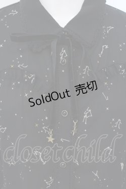 画像2: axes femme / 星座柄シフォンンブラウス M クロ O-25-03-31-1039-AX-BL-IG-OS