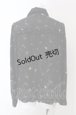 画像3: axes femme / 星座柄シフォンンブラウス M クロ O-25-03-31-1039-AX-BL-IG-OS