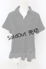 axes femme / スキッパー襟カットシャツ M クロ O-25-03-31-1040-AX-BL-IG-OS
