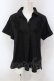 画像1: axes femme / スキッパー襟カットシャツ M クロ O-25-03-31-1040-AX-BL-IG-OS (1)