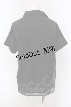 画像3: axes femme / スキッパー襟カットシャツ M クロ O-25-03-31-1040-AX-BL-IG-OS