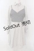 axes femme POETIQUE / ビスチェ付きシャツワンピース M グレー×ベージュ系 O-25-03-31-1041-AX-OP-IG-OS