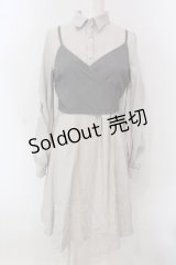 axes femme POETIQUE / ビスチェ付きシャツワンピース M グレー×ベージュ系 O-25-03-31-1041-AX-OP-IG-OS