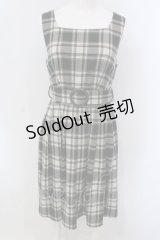 axes femme POETIQUE / チェック柄ベルト付きチュニ M グリーン O-25-03-31-1042-AX-OP-IG-OS