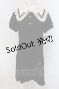 axes femme POETIQUE / レース襟半袖ワンピース  クロ×アイボリー O-25-03-31-1043-AX-OP-IG-OS