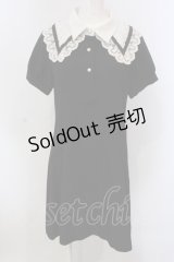 axes femme POETIQUE / レース襟半袖ワンピース  クロ×アイボリー O-25-03-31-1043-AX-OP-IG-OS