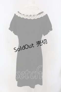 画像3: axes femme POETIQUE / レース襟半袖ワンピース  クロ×アイボリー O-25-03-31-1043-AX-OP-IG-OS