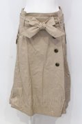 axes femme / リボン付きサイド釦スカート M ベージュ O-25-03-31-1047-AX-SK-IG-ZT237