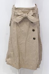 axes femme / リボン付きサイド釦スカート M ベージュ O-25-03-31-1047-AX-SK-IG-ZT237