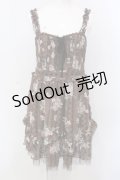 axes femme / 花柄×レースptチュニック  ブラウン O-25-03-31-1055-AX-OP-IG-OS