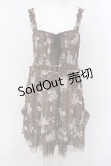 axes femme / 花柄×レースptチュニック  ブラウン O-25-03-31-1055-AX-OP-IG-OS