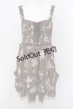 画像1: axes femme / 花柄×レースptチュニック  ブラウン O-25-03-31-1055-AX-OP-IG-OS