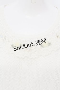 画像2: axes femme / 巻き薔薇透かし半袖ニットトップス M アイボリー O-25-03-31-1060-AX-TO-IG-OS