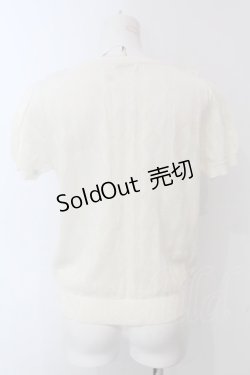 画像3: axes femme / 巻き薔薇透かし半袖ニットトップス M アイボリー O-25-03-31-1060-AX-TO-IG-OS