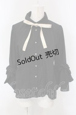 画像1: axes femme POETIQUE / ボリューム袖ブラウス M クロ O-25-03-31-1062-AX-BL-IG-OS