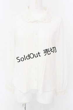 画像1: axes femme / カッティング刺繍襟リボン付きブラウス【リボン欠品】 M オフシロ O-25-03-31-1016-AX-BL-IG-OS