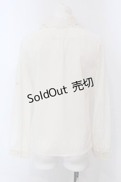画像3: axes femme / カッティング刺繍襟リボン付きブラウス【リボン欠品】 M オフシロ O-25-03-31-1016-AX-BL-IG-OS