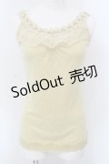 axes femme / 花モチーフ肩デザインタンク M イエロー O-25-03-31-1021-AX-TO-IG-OS