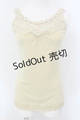 axes femme / 花モチーフ肩デザインタンク M イエロー O-25-03-31-1021-AX-TO-IG-OS