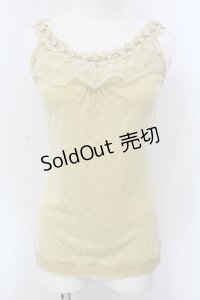 axes femme / 花モチーフ肩デザインタンク M イエロー O-25-03-31-1021-AX-TO-IG-OS