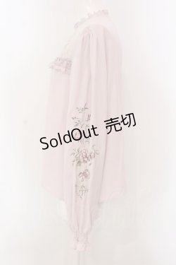 画像2: axes femme / 袖バラ刺繍ブラウス M ピンク O-25-03-31-1022-AX-BL-IG-OS