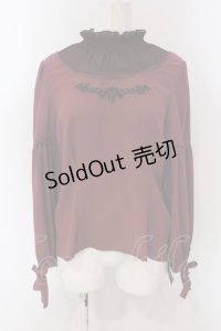 axes femme POETIQUE / ディズニーヴィランズ/ブラウス M ワイン O-25-03-31-1024-AX-BL-IG-OS
