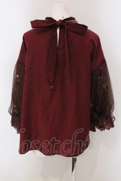 画像3: axes femme / ミュシャ チュール袖ブラウス M ワイン O-25-03-31-1025-AX-BL-IG-OS