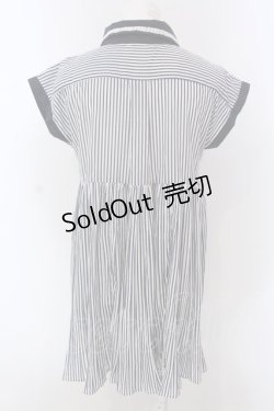 画像3: axes femme / レース切替ストライプチュニック M ネイビー×シロ O-25-03-31-1026-AX-BL-IG-OS
