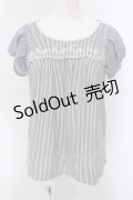 axes femme / ストライプ柄トップス M ネイビー O-25-03-31-1027-AX-TO-IG-OS