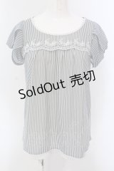 axes femme / ストライプ柄トップス M ネイビー O-25-03-31-1027-AX-TO-IG-OS