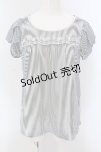 axes femme / ストライプ柄トップス M ネイビー O-25-03-31-1027-AX-TO-IG-OS