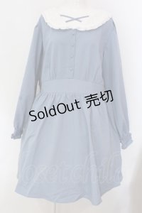 Taberuno Sky / レース襟のブルーミニ丈ワンピース ワンサイズ/3L-4L-5L相当 ブルー O-25-03-31-006-LO-OP-IG-OS