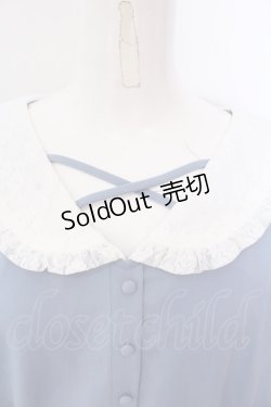画像2: Taberuno Sky / レース襟のブルーミニ丈ワンピース ワンサイズ/3L-4L-5L相当 ブルー O-25-03-31-006-LO-OP-IG-OS