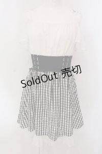 Secret Honey / ダブルレースアップオフショルワンピース  シロ×クロ O-25-03-31-063-CA-OP-IG-OS