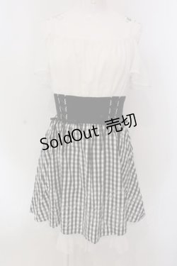 画像1: Secret Honey / ダブルレースアップオフショルワンピース  シロ×クロ O-25-03-31-063-CA-OP-IG-OS