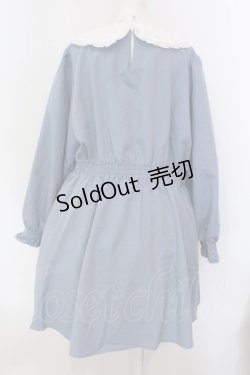 画像4: Taberuno Sky / レース襟のブルーミニ丈ワンピース ワンサイズ/3L-4L-5L相当 ブルー O-25-03-31-006-LO-OP-IG-OS