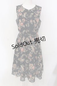 axes femme / 花柄セーラーワンピース M ネイビー O-25-03-31-067-AX-OP-IG-OS